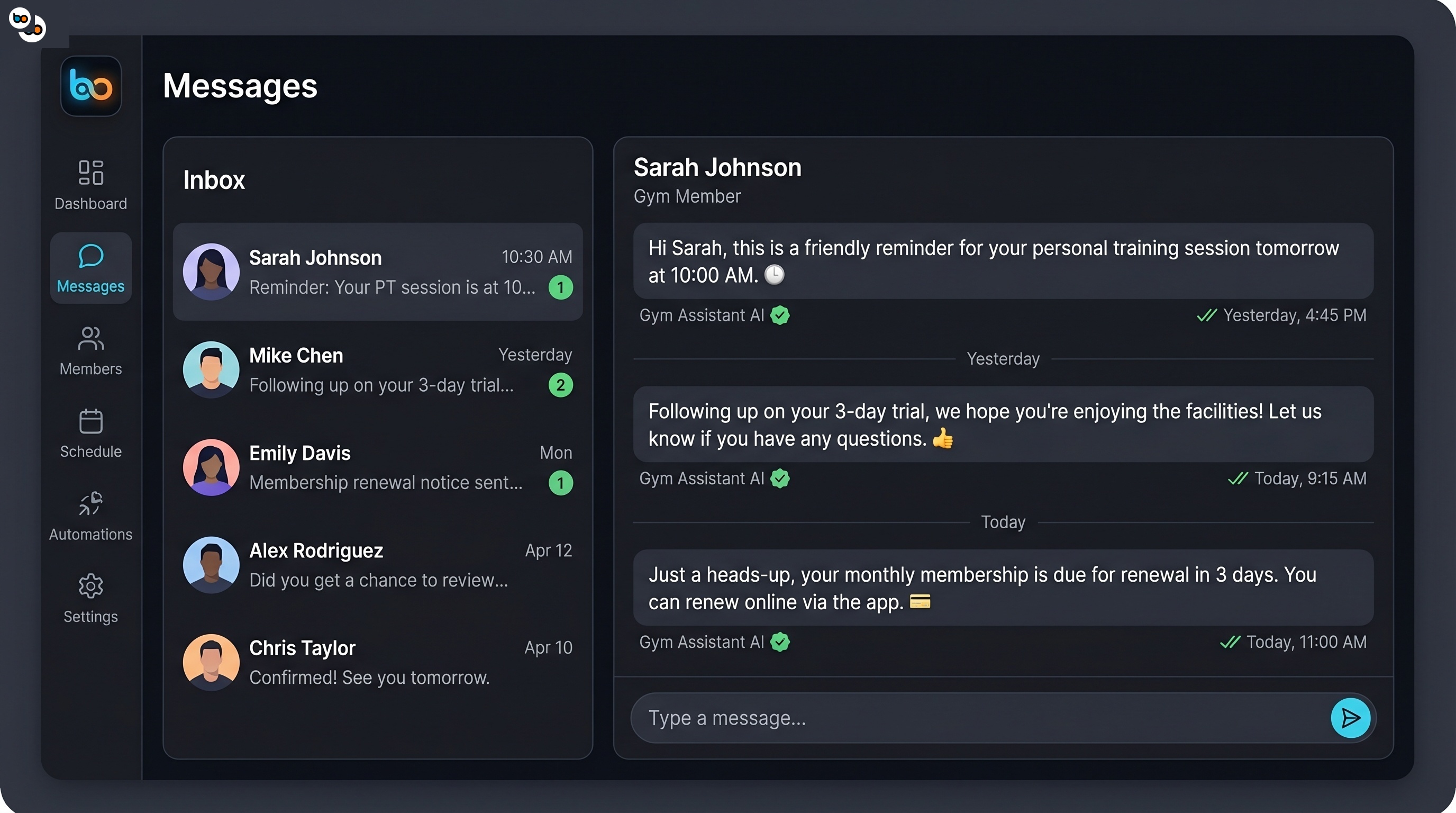 Buzops automated messaging